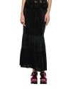 Anna Sui Plisse Tiered Maxi Skirt In Black