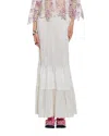 Anna Sui Plisse Tiered Maxi Skirt In Multi