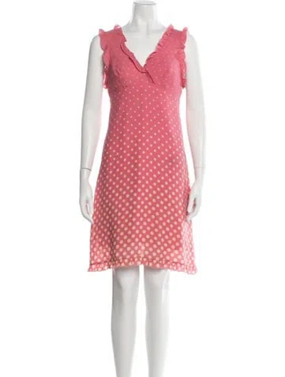 Pre-owned Anna Sui Polka Dot Print Mini Dress In Pink