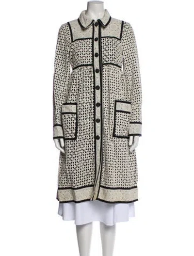 Pre-owned Anna Sui Printed Coat In Black