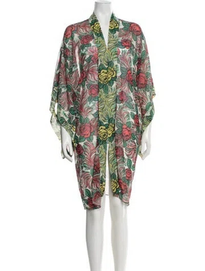Pre-owned Anna Sui Printed Cover-up In Green