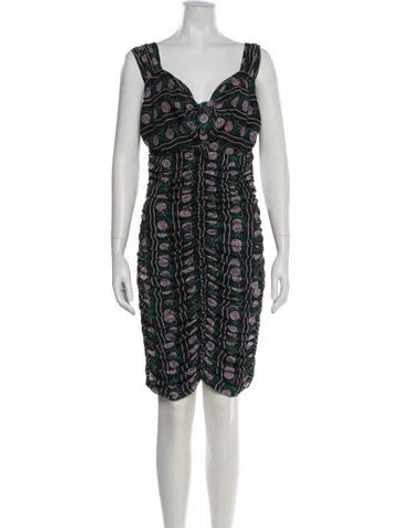 Pre-owned Anna Sui Printed Knee-length Dress In Black