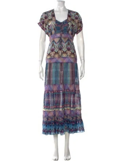 Pre-owned Anna Sui Printed Long Dress