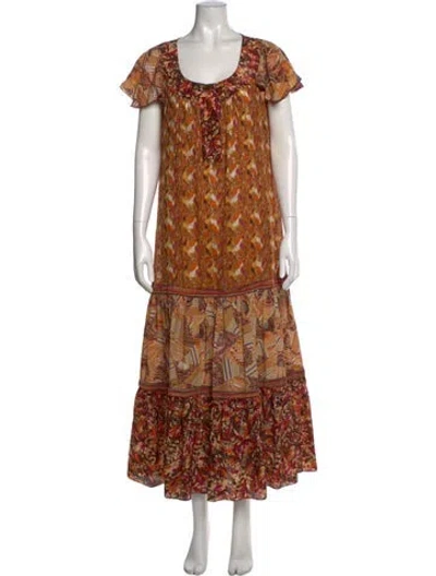 Pre-owned Anna Sui Printed Long Dress In Multicolor