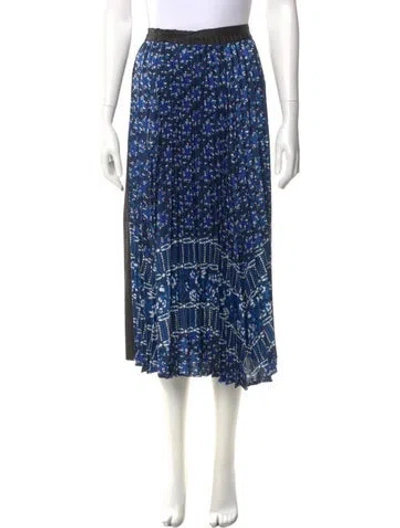 Pre-owned Anna Sui Printed Midi Length Skirt In Blue