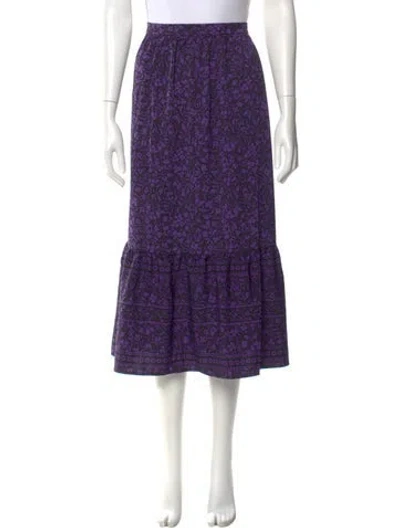 Pre-owned Anna Sui Printed Midi Length Skirt In Purple
