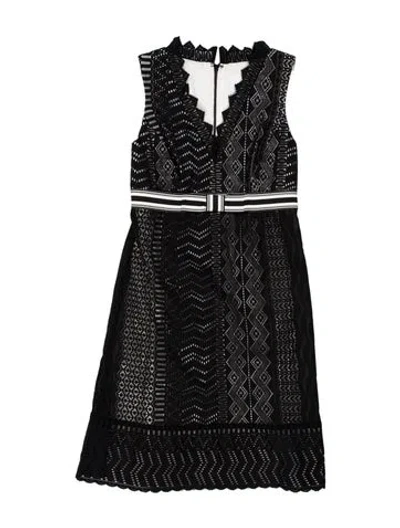 Pre-owned Anna Sui Printed Mini Dress In Black