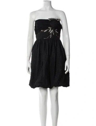 Pre-owned Anna Sui Printed Mini Dress In Black