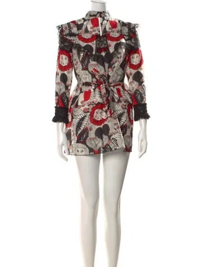 Pre-owned Anna Sui Printed Mini Dress In Black