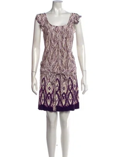 Pre-owned Anna Sui Printed Mini Dress In Black