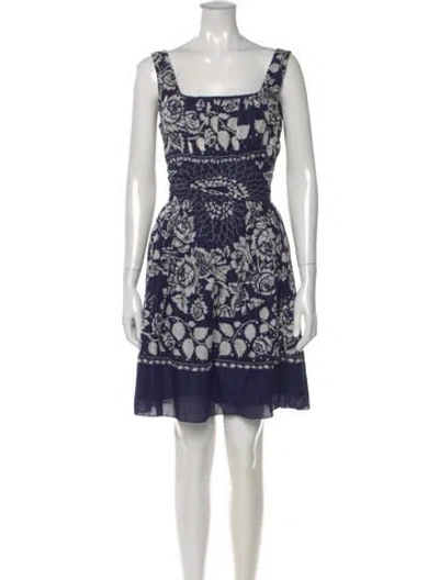 Pre-owned Anna Sui Printed Mini Dress In Blue