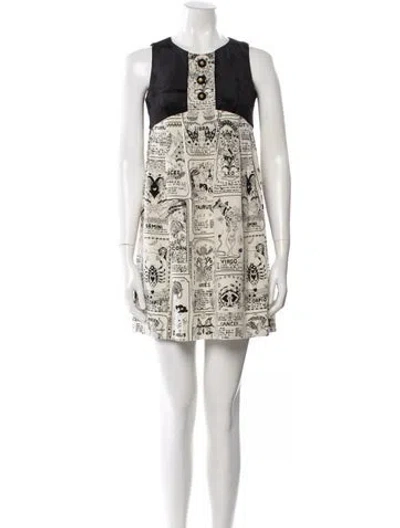 Pre-owned Anna Sui Printed Mini Dress In Neutral
