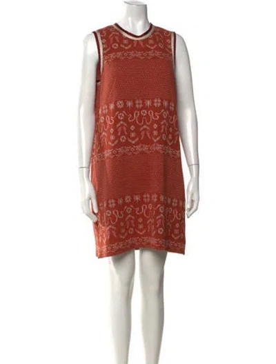Pre-owned Anna Sui Printed Mini Dress In Orange