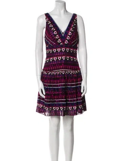 Pre-owned Anna Sui Printed Mini Dress In Pink