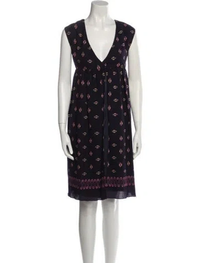 Pre-owned Anna Sui Printed Mini Dress In Purple