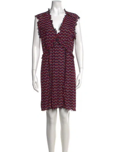Pre-owned Anna Sui Printed Mini Dress In Red