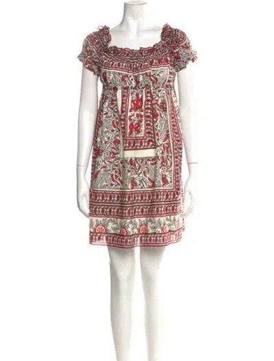 Pre-owned Anna Sui Printed Mini Dress In Red