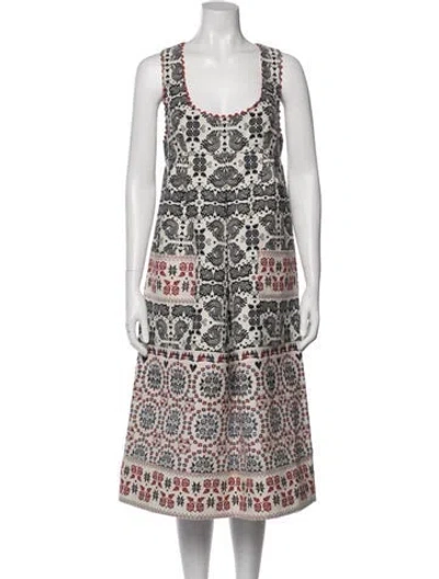 Pre-owned Anna Sui Printed Mini Dress In White