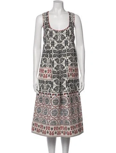 Pre-owned Anna Sui Printed Mini Dress In White