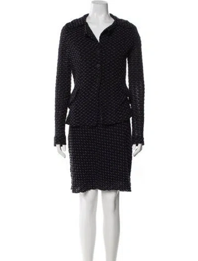 Pre-owned Anna Sui Printed Skirt Suit In Black