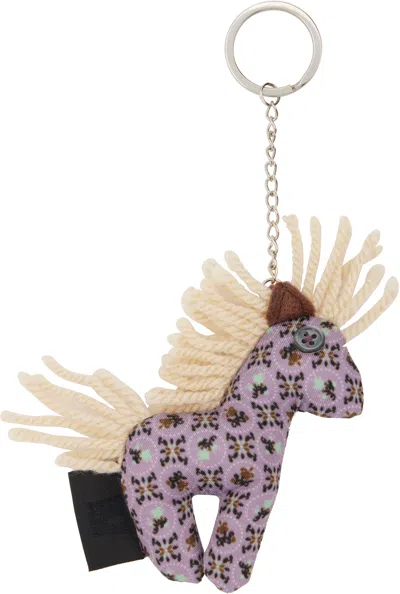 Anna Sui Purple Graphic Keychain In Multi