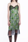 Anna Sui Rosebuds And  Lace Combo Dress In Multi