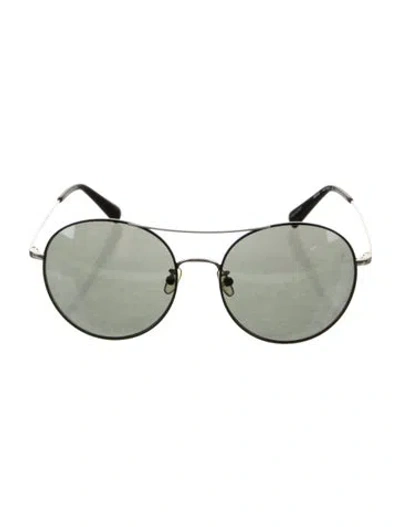 Pre-owned Anna Sui Round Mirrored Sunglasses In Black