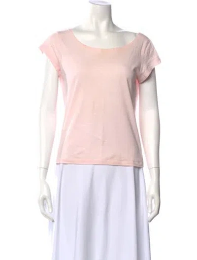 Pre-owned Anna Sui Scoop Neck Short Sleeve T-shirt In Pink