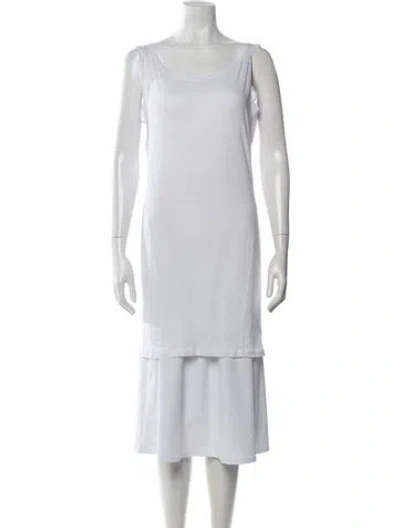 Pre-owned Anna Sui Scoop Neck Sleeveless Top In White