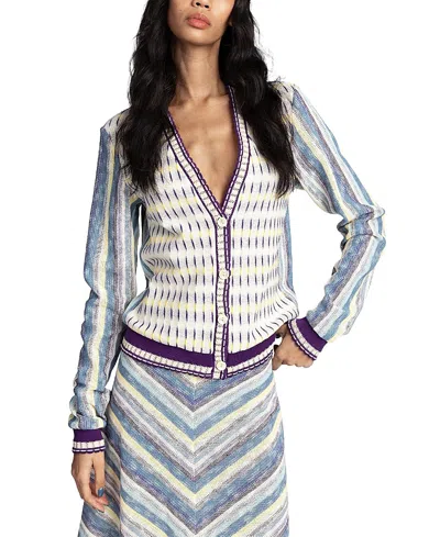 Anna Sui Serape Knit Cardigan In Metallic