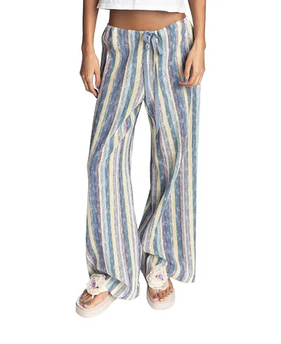 Anna Sui Serape Striped Crocheted Cotton-blend Wide-leg Pants In Gray