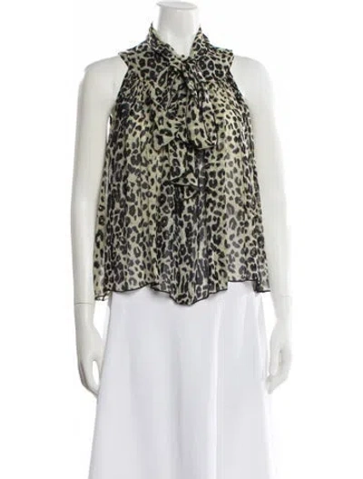 Pre-owned Anna Sui Silk Animal Print Blouse