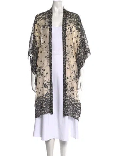 Pre-owned Anna Sui Silk Floral Print Sweater In Multi