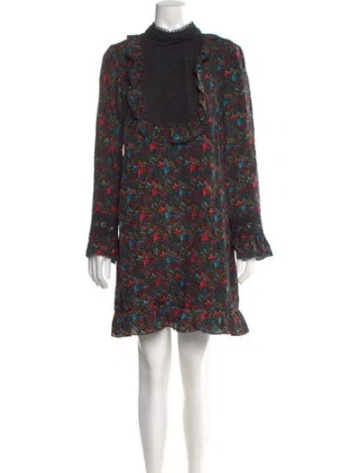 Pre-owned Anna Sui Silk Knee-length Dress In Black