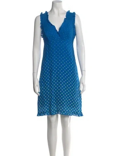 Pre-owned Anna Sui Silk Knee-length Dress In Blue