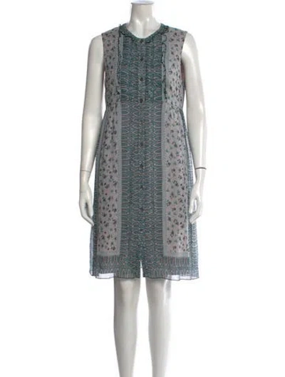 Pre-owned Anna Sui Silk Knee-length Dress In Blue