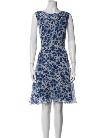 Pre-owned Anna Sui Silk Knee-length Dress In Blue/white