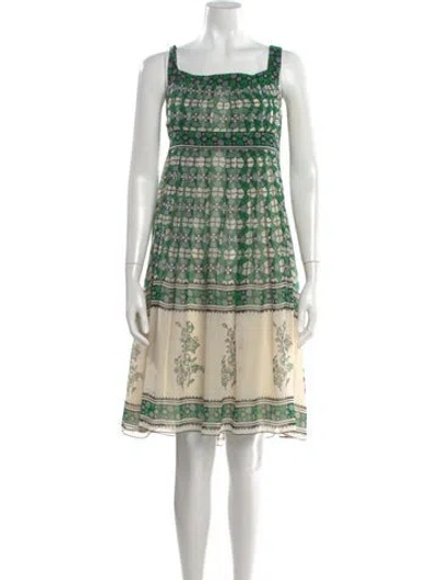 Pre-owned Anna Sui Silk Knee-length Dress In Green
