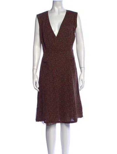 Pre-owned Anna Sui Silk Knee-length Dress In Multicolor