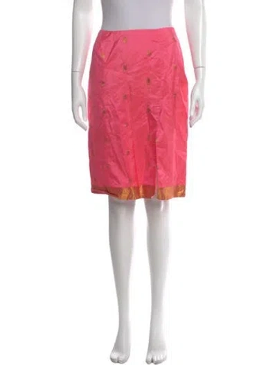 Pre-owned Anna Sui Silk Knee-length Skirt In Pink