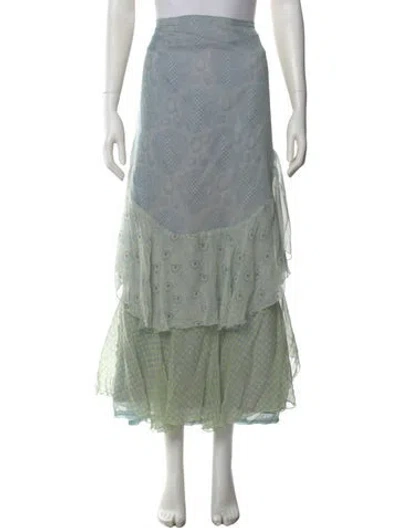 Pre-owned Anna Sui Silk Long Skirt In Multi