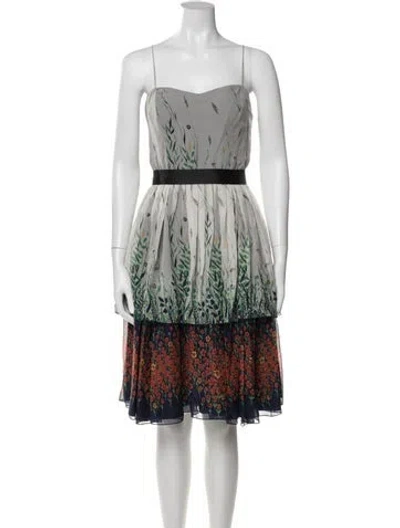 Pre-owned Anna Sui Silk Midi Length Dress In Multi