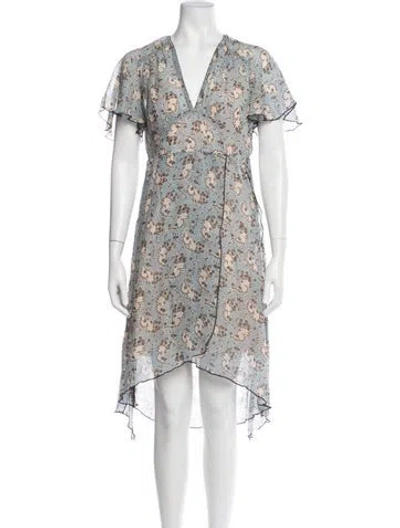 Pre-owned Anna Sui Silk Midi Length Dress In Multicolor