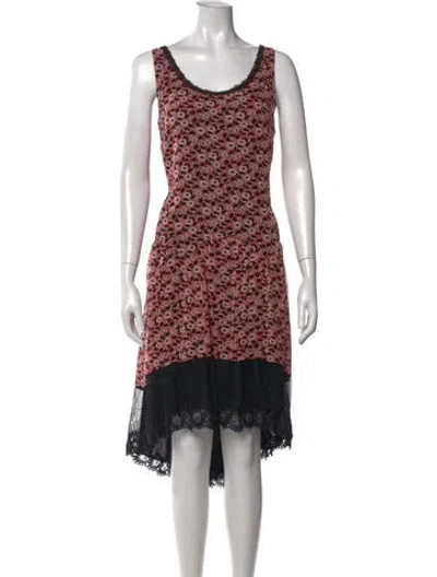 Pre-owned Anna Sui Silk Midi Length Dress In Pink