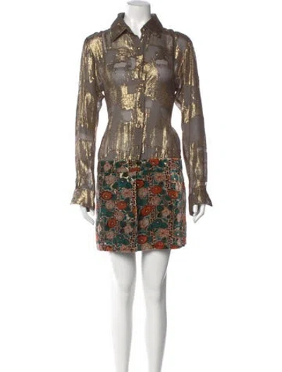 Pre-owned Anna Sui Silk Mini Dress