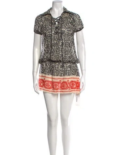 Pre-owned Anna Sui Silk Mini Dress In Black