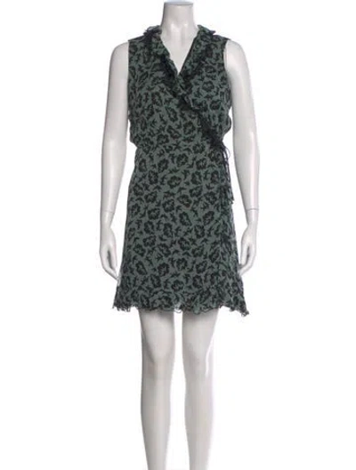 Pre-owned Anna Sui Silk Mini Dress In Black