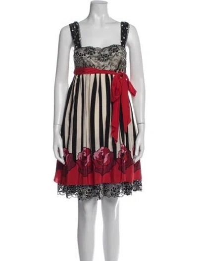 Pre-owned Anna Sui Silk Mini Dress In Black