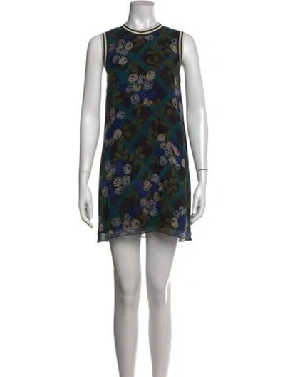 Pre-owned Anna Sui Silk Mini Dress In Black