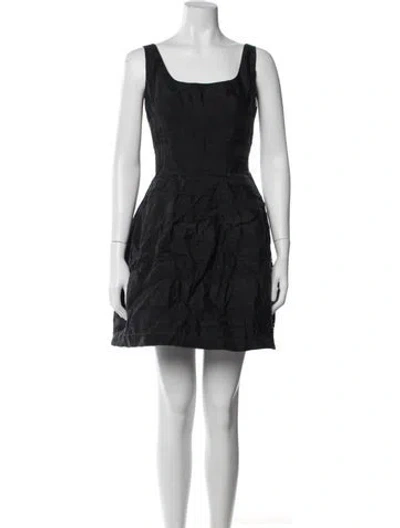 Pre-owned Anna Sui Silk Mini Dress In Black/blue